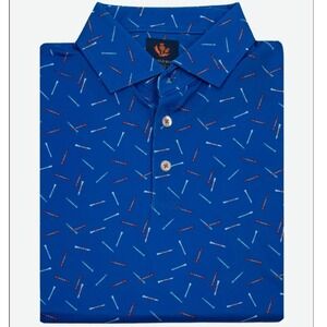Donald Ross Blue Sapphire Delray Short Sleeve Four Way Stretch Polo NWOT - XL